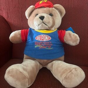 Vintage DuPont Racing Bear Plush Toy With Tags